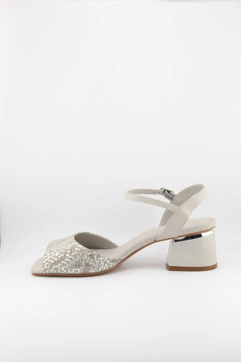 Capelli Rossi Metallic Detail Block Heel Sandal