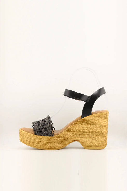 Porronet Woven Rattan Platform Wedge Sandals