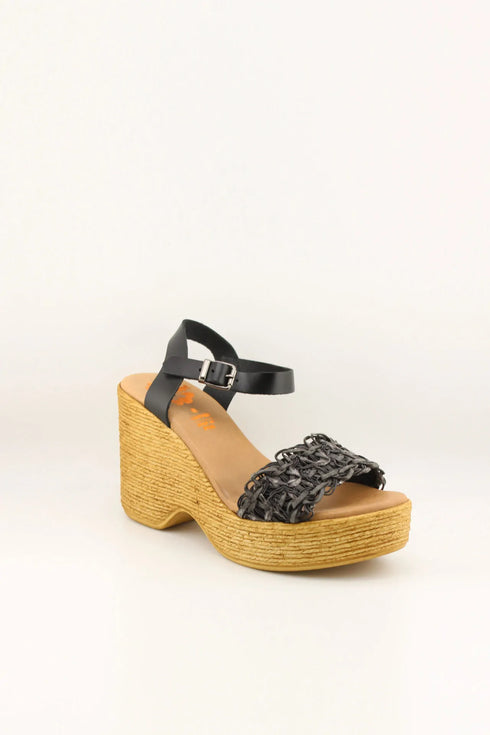 Porronet Woven Rattan Platform Wedge Sandals