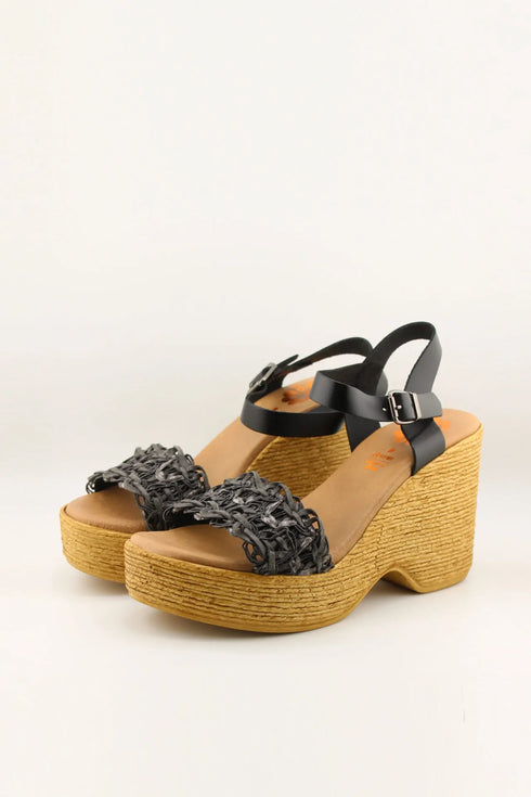 Porronet Woven Rattan Platform Wedge Sandals