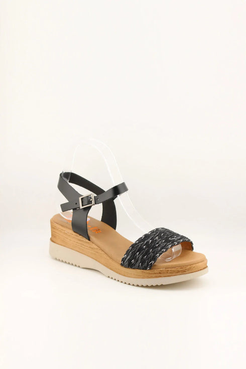 Porronet Braided Strap Wedge Sandal