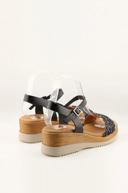 Porronet Braided Strap Wedge Sandal