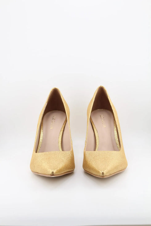 Luz da lua Pointed Toe Textured Block Heel