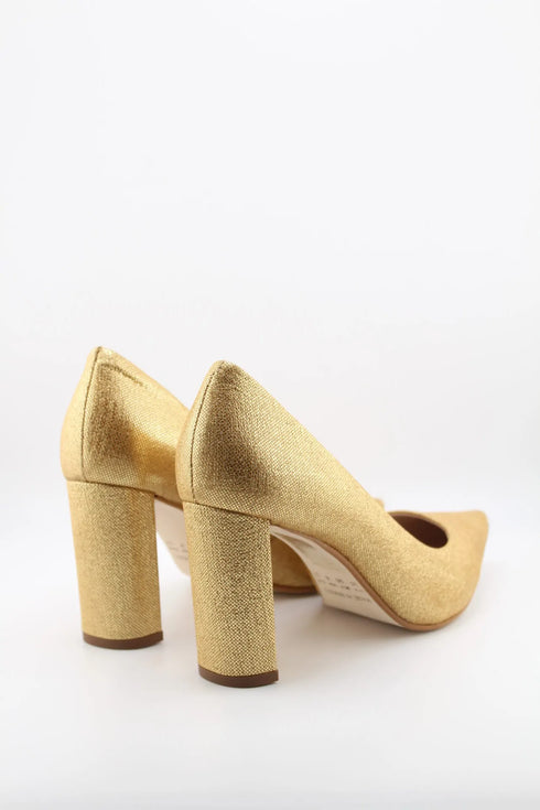 Luz da lua Pointed Toe Textured Block Heel