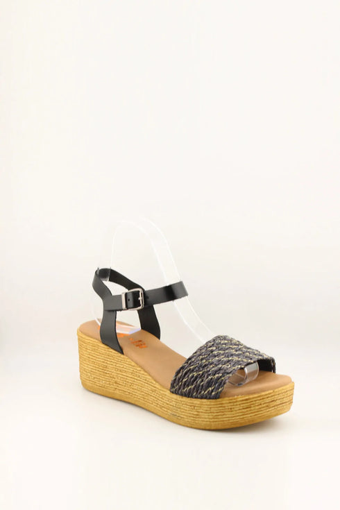 Porronet Braided Wedge Sandals with Buckle Strap