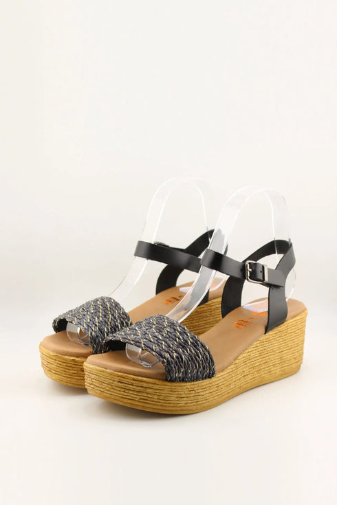 Porronet Braided Wedge Sandals with Buckle Strap