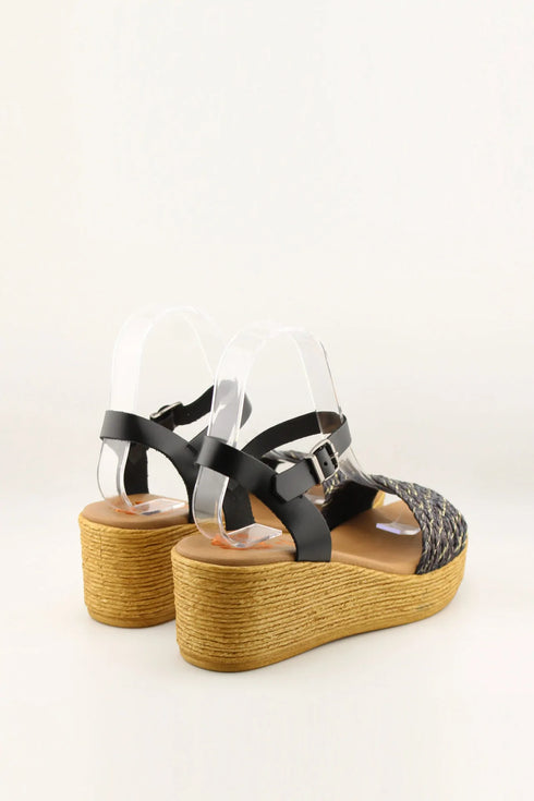 Porronet Braided Wedge Sandals with Buckle Strap