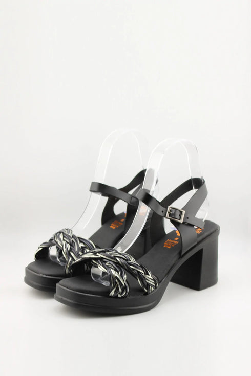 Porronet Braided Strap Block Heel Sandal