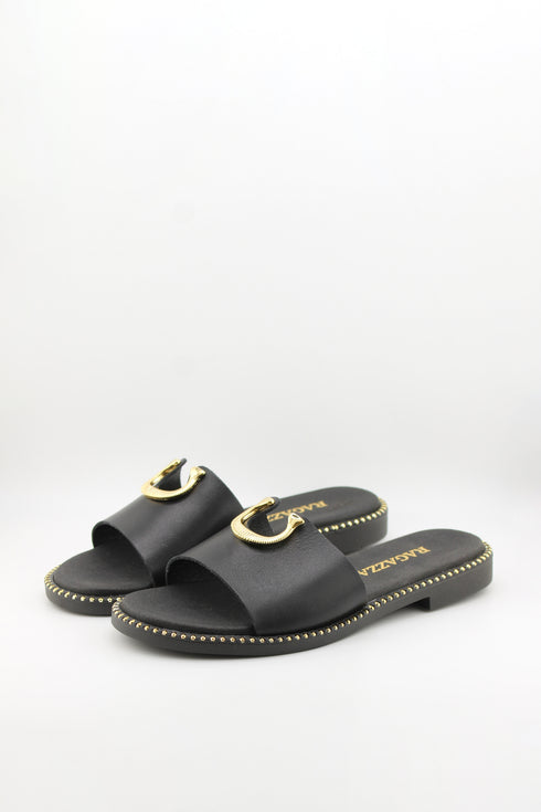 Ragazza Elegant Slide Sandal with Snake Ornament