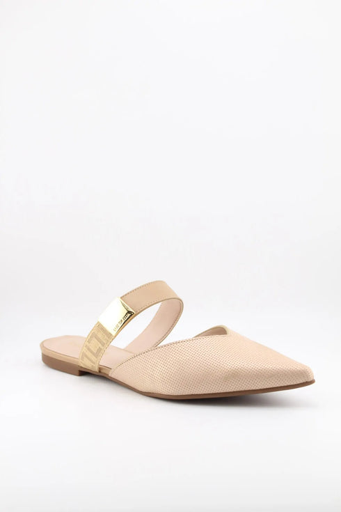 Luz da lua Perforated Pointed-Toe Slingback Flats