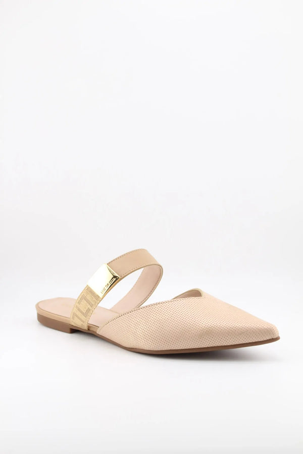 Luz da lua Perforated Pointed-Toe Slingback Flats