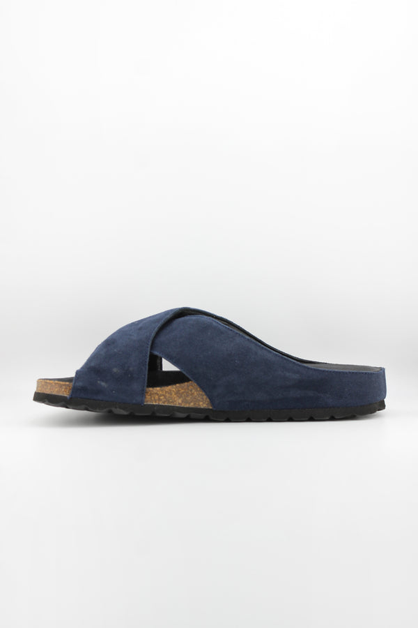 Verbenas Men Suede Cross-Strap Cork Sandals