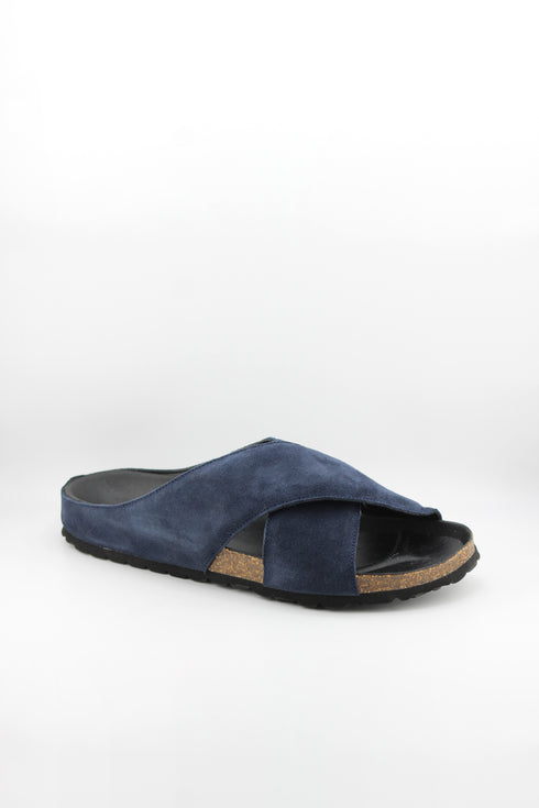 Verbenas Men Suede Cross-Strap Cork Sandals