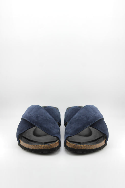 Verbenas Men Suede Cross-Strap Cork Sandals