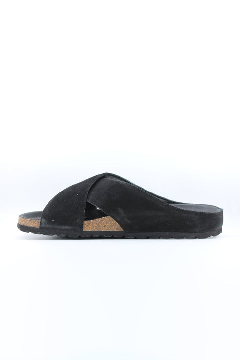 Verbenas Men Suede Cross-Strap Cork Sandals