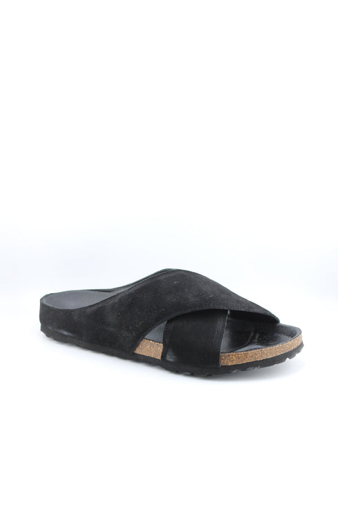 Verbenas Men Suede Cross-Strap Cork Sandals