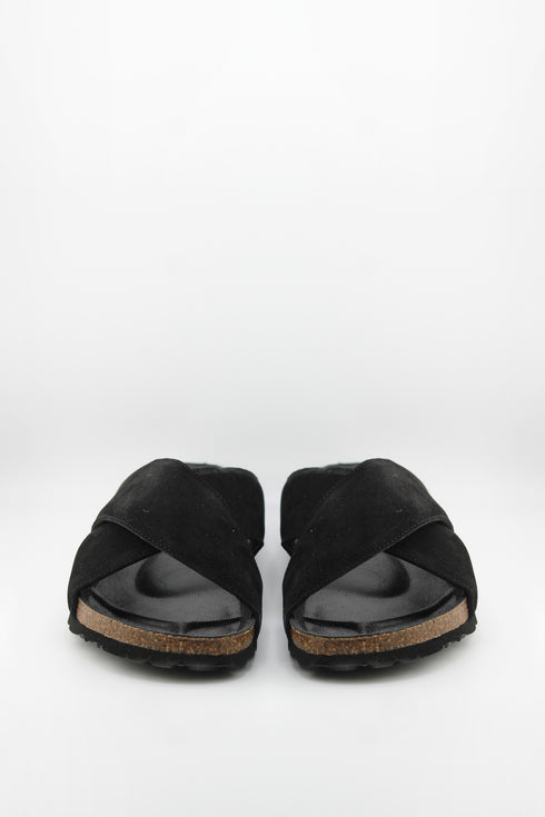 Verbenas Men Suede Cross-Strap Cork Sandals