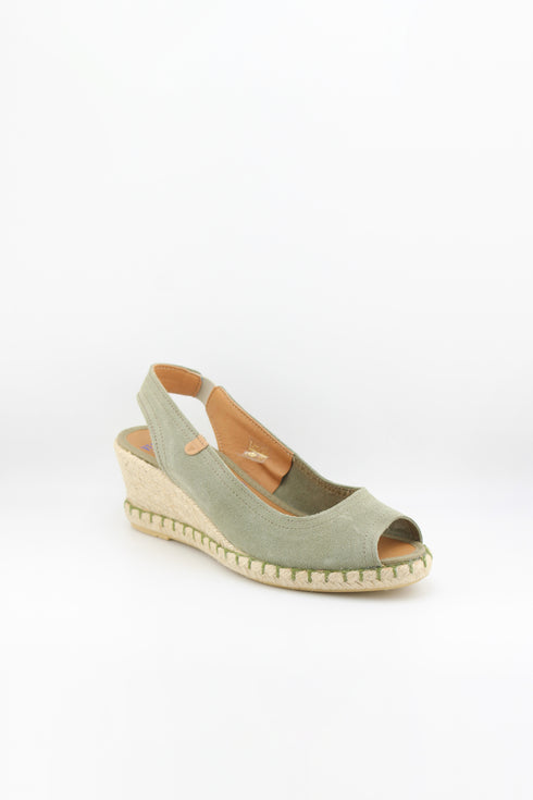 Verbenas Peep-Toe Espadrille Slingback Wedge
