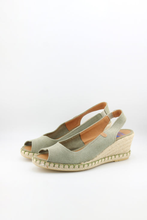 Verbenas Peep-Toe Espadrille Slingback Wedge