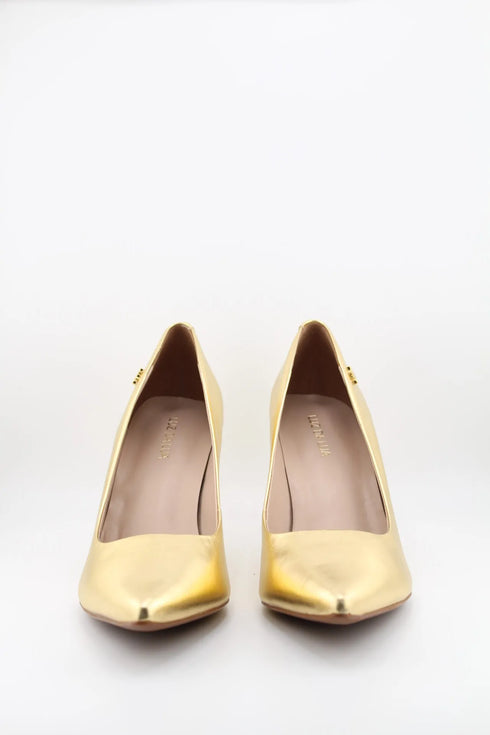 Luz da lua Pointed Toe Leather High Heels