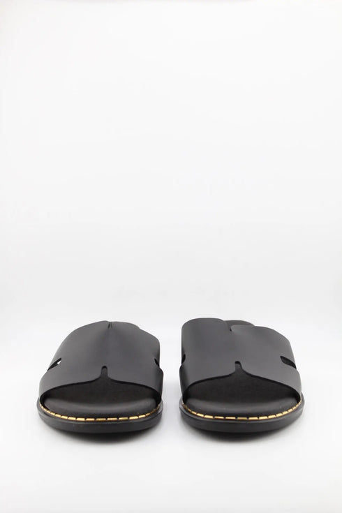 Ragazza Leather Slide Sandals with Cutout Design