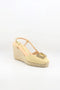 Maypol Woven Espadrille Wedge Sandals with Embellishment