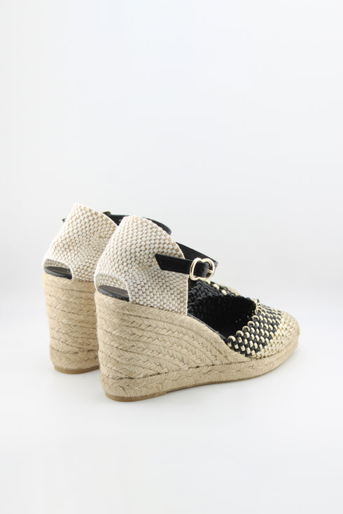 Maypol Woven Ankle Strap Espadrille Wedges