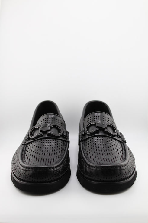DFC Relax Men Perforated Leather Loafers with Buckle