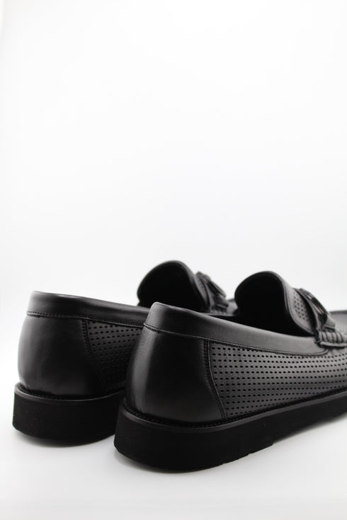 DFC Relax Men Perforated Leather Loafers with Buckle