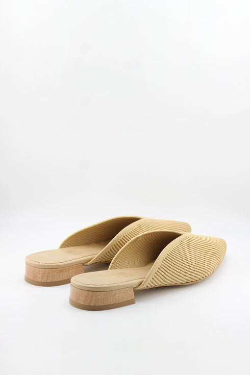 Miss Elastic Pointed Knit Mule with Block Heel