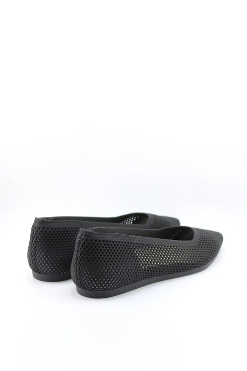 Miss Elastic Knit Pointed-Toe Flat Shoe
