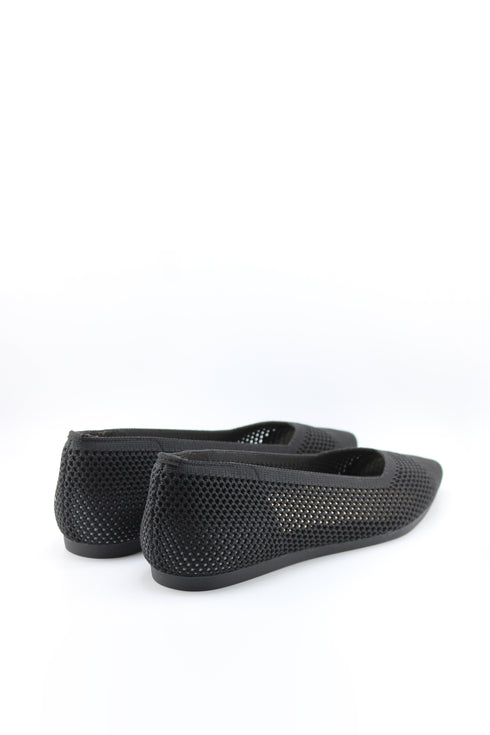 Miss Elastic Mesh Knit Pointed Ballet Flats
