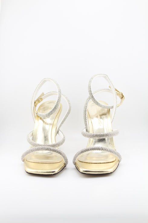 Sante Square-Toe Strappy Block Heeled Sandals