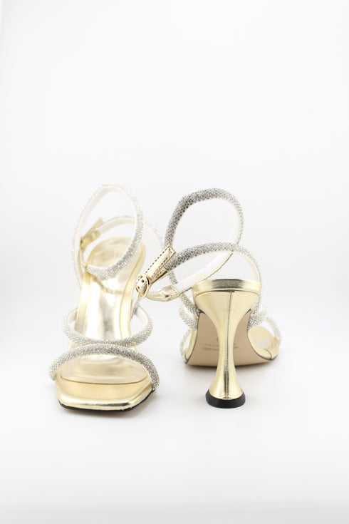 Sante Square-Toe Strappy Block Heeled Sandals