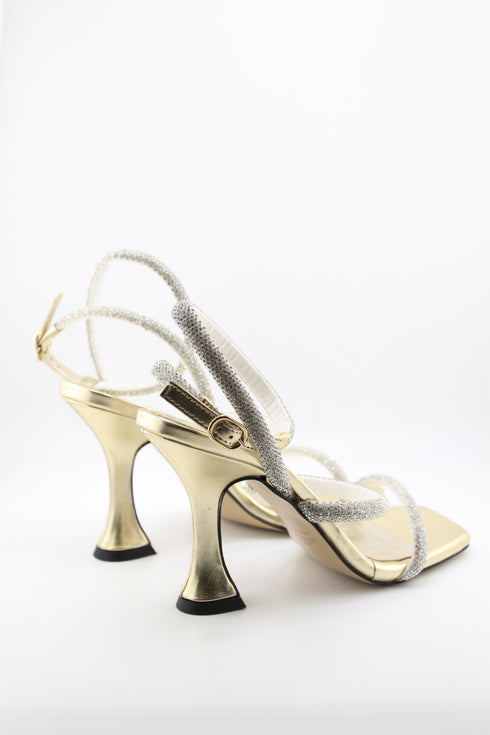 Sante Square-Toe Strappy Block Heeled Sandals