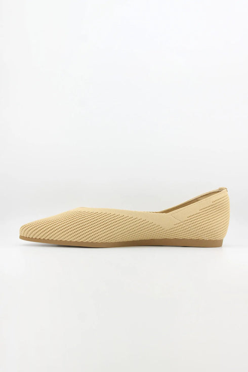 Miss Elastic Knit Pointed-Toe Flat Shoe