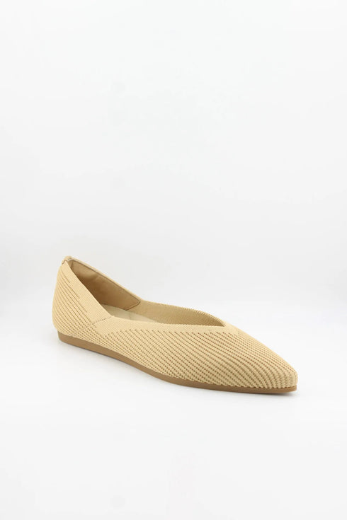 Miss Elastic Knit Pointed-Toe Flat Shoe