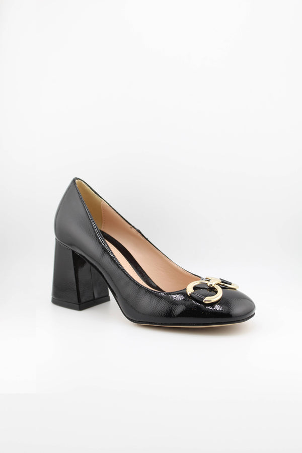 Sante Patent Leather Block Heel Pumps