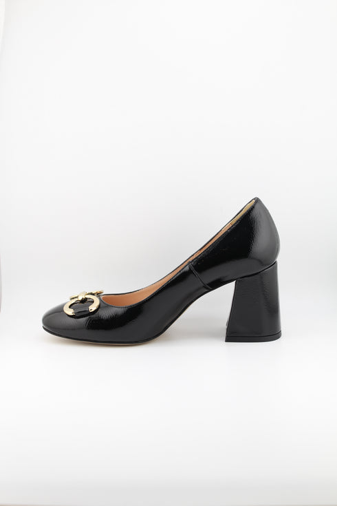 Sante Patent Leather Block Heel Pumps