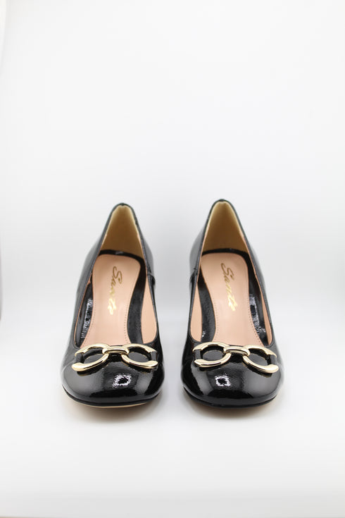 Sante Patent Leather Block Heel Pumps