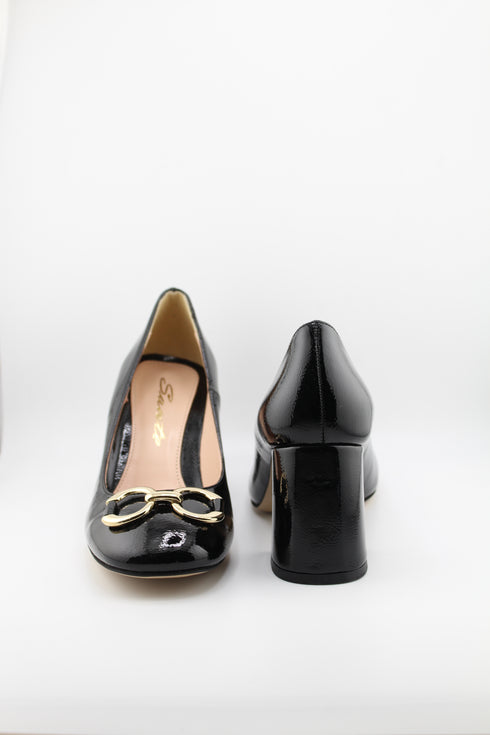 Sante Patent Leather Block Heel Pumps