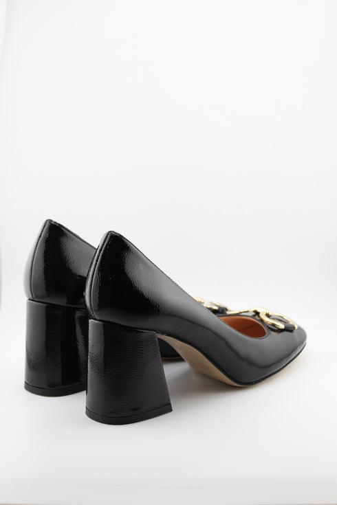 Sante Patent Leather Block Heel Pumps
