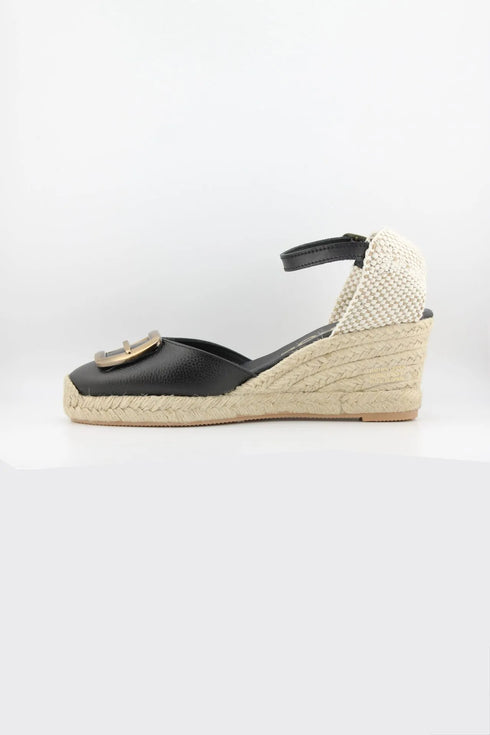Maypol Espadrille Wedge Sandals with Buckle