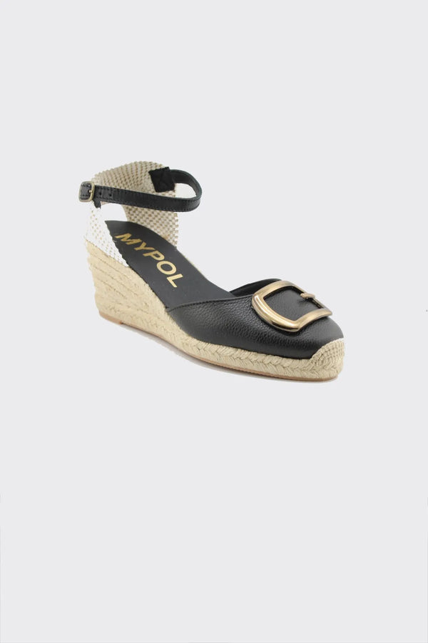 Maypol Espadrille Wedge Sandals with Buckle