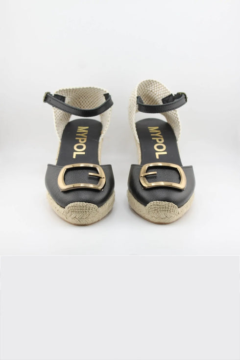 Maypol Espadrille Wedge Sandals with Buckle
