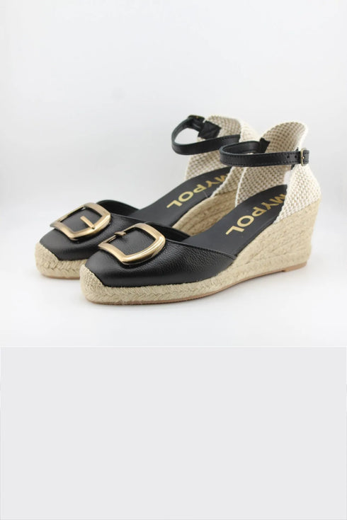Maypol Espadrille Wedge Sandals with Buckle