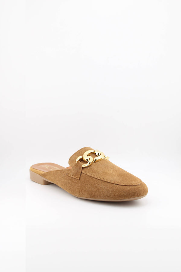Sante Suede Loafers with Chain Accent