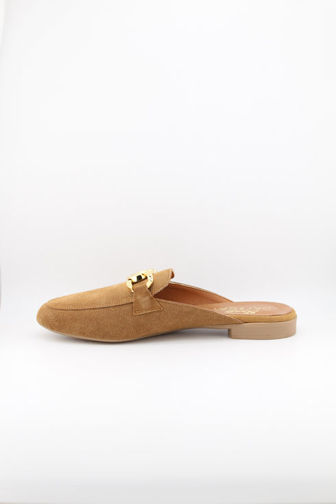 Sante Suede Loafers with Chain Accent