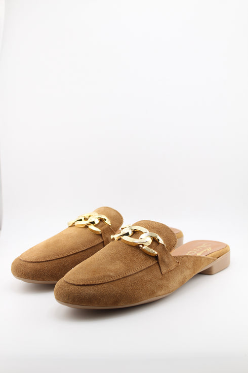 Sante Suede Loafers with Chain Accent
