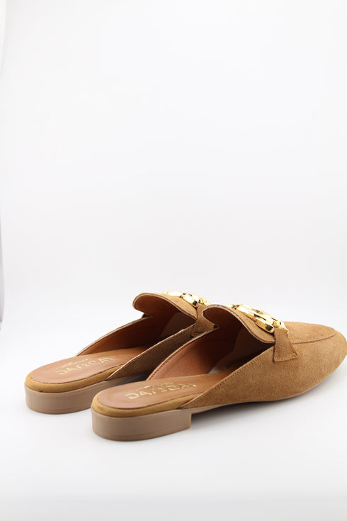 Sante Suede Loafers with Chain Accent